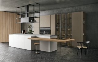 cucina con isola con ante in melaminico bianco Style di Doimo Cucine cucina con isola con ante in melaminico bianco Style di Doimo Cucine