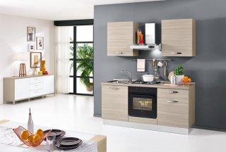 cucina compatta Athena di Mondoconvenienza, effetto olmo naturale cucina compatta Athena di Mondoconvenienza, effetto olmo naturale