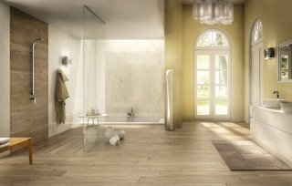 Il bagno classico ed elegante della linea Slowood riproduce le essenze del legno. Il bagno classico ed elegante della linea Slowood riproduce le essenze del legno.