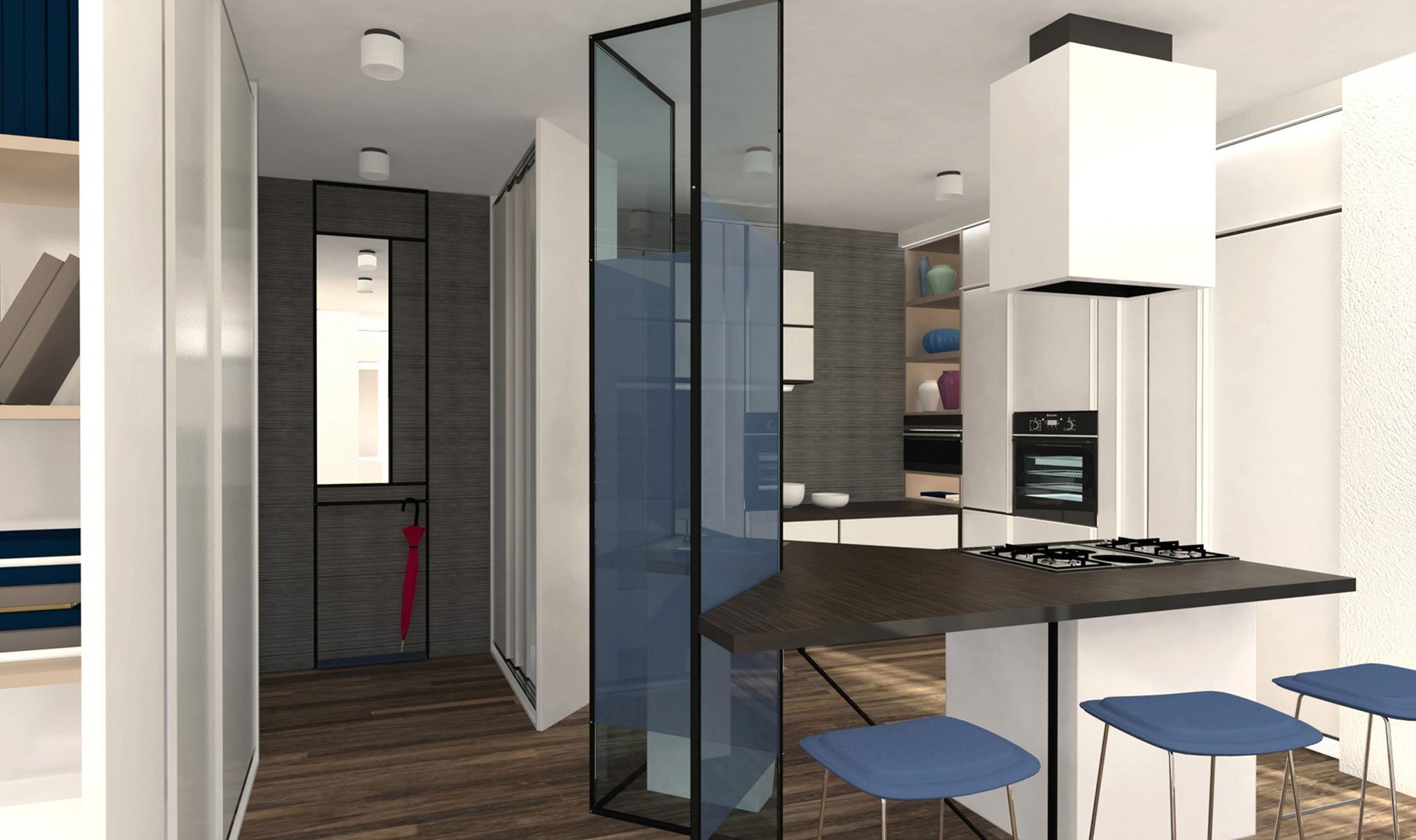 Mascherare la cucina dallingresso. progetto in 3d cose di casa Progettare cucina in 3d