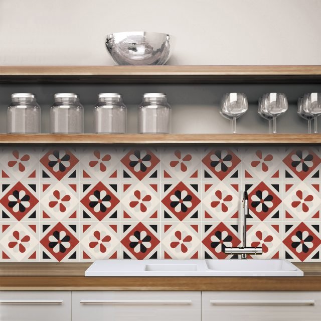 piastrella in laminazione adesiva Tileskin da parete ispirato alle cementine piastrella in laminazione adesiva Tileskin da parete ispirato alle cementine