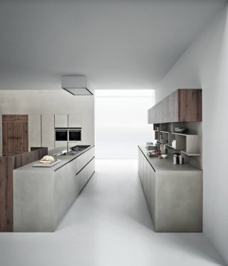 cucina con isola su due linee parallele Line K di Zampieri cucina con isola su due linee parallele Line K di Zampieri