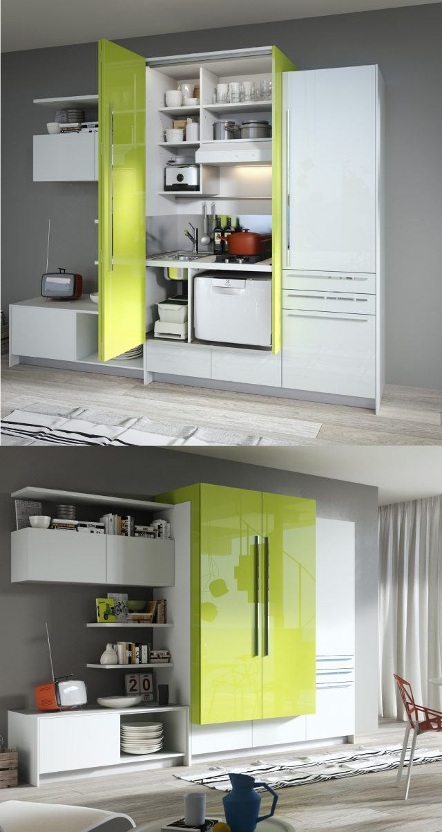 cucina miniaturizzata Minisystem di Snaidero misure L 162,4 o 182,4 x P 68 x H colonna 218 cm cucina miniaturizzata Minisystem di Snaidero misure L 162,4 o 182,4 x P 68 x H colonna 218 cm