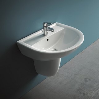 lavandino sospeso monoforo Miky New di Leroy Merlin in ceramica bianca lavandino sospeso monoforo Miky New di Leroy Merlin in ceramica bianca