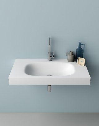 lavandino sospeso Stretch di Planit termoformato e realizzato in Corian® lavandino sospeso Stretch di Planit termoformato e realizzato in Corian®