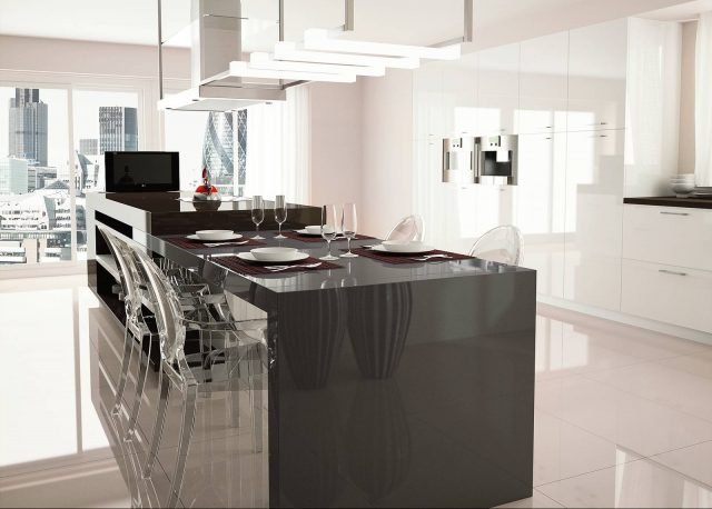 Il piano di lavoro dell'isola è realizzato in Ilexa Quartz® di Superfici Evolute, nel colore smoke gray, a base di quarzo. È disponibile in vari formati, fino a 305 x 140 cm (sp. 1,2 - 2 - 3 cm). Prezzo da rivenditore. Il piano di lavoro dell'isola è realizzato in Ilexa Quartz® di Superfici Evolute, nel colore smoke gray, a base di quarzo. È disponibile in vari formati, fino a 305 x 140 cm (sp. 1,2 - 2 - 3 cm). Prezzo da rivenditore.
