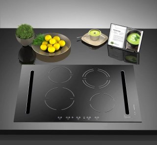 piani cottura a induzione Cappa Baraldi Diamond con cappa integrata piani cottura a induzione Cappa Baraldi Diamond con cappa integrata