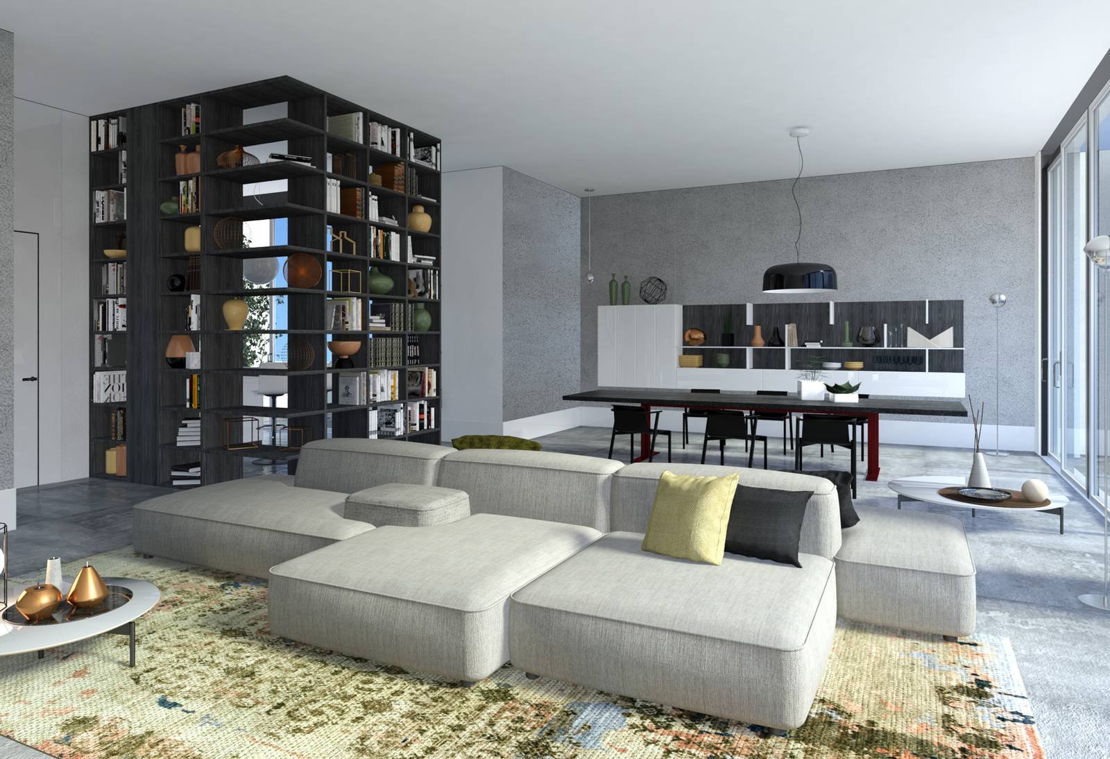Progetto dinterior design: una casa con zona giorno open space ... Zona soggiorno