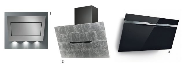 Le nostre scelte
1. La cappa verticale
Quasar Top A+ di Falmec
è in acciaio inox Fasteel antimpronta con finitura spazzolata. Ha aspirazione perimetrale, pulsantiera touch, funzione 24 h, illuminazione led. Larga 90 cm; costa
a partire da 1.360 euro.
2. È in finitura foglia argento la cappa Jolie di Faber
con pannello inclinato.
Ha comandi elettronici
e illuminazione
led a basso consumo.
A tre velocità con motore Energy, larga 80 cm,
costa 1.570 euro.
3. La cappa verticale
in classe A Majestic
Sense di Elica ha doppia aspirazione nella parte centrale e inferiore, dettagli
in acciaio, comandi touch.
Costa 1.100 euro. Le nostre scelte
1. La cappa verticale
Quasar Top A+ di Falmec
è in acciaio inox Fasteel antimpronta con finitura spazzolata. Ha aspirazione perimetrale, pulsantiera touch, funzione 24 h, illuminazione led. Larga 90 cm; costa
a partire da 1.360 euro.
2. È in finitura foglia argento la cappa Jolie di Faber
con pannello inclinato.
Ha comandi elettronici
e illuminazione
led a basso consumo.
A tre velocità con motore Energy, larga 80 cm,
costa 1.570 euro.
3. La cappa verticale
in classe A Majestic
Sense di Elica ha doppia aspirazione nella parte centrale e inferiore, dettagli
in acciaio, comandi touch.
Costa 1.100 euro.