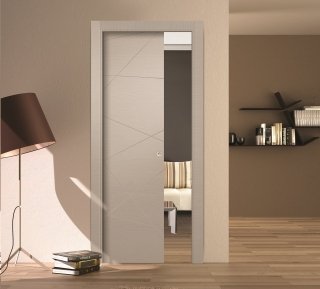 porta scorrevole a scomparsa in legno LV03 collezione Living di AIP Porte laccata tortora porta scorrevole a scomparsa in legno LV03 collezione Living di AIP Porte laccata tortora