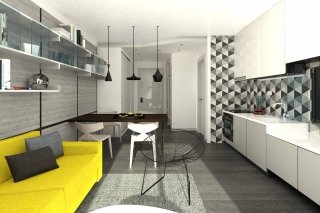 Soggiorno con cucina