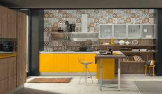 cucina Ice & Sand Industrial Edition con piastrelle cementine cucina Ice & Sand Industrial Edition con piastrelle cementine