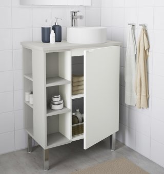 AYNEFY Mobile per lavabo da bagno sotto il lavandino armadietto portaoggetti da bagno aperto