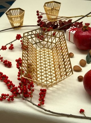 Vassoio della serie Tip Top Limosine di Ghidini 1961, design Richard Hutten, in acciaio oro lucido Vassoio della serie Tip Top Limosine di Ghidini 1961, design Richard Hutten, in acciaio oro lucido