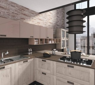 cucina con il piano in laminato Fire Coat.Creo cat. Kyra di Cucine Lube cucina con il piano in laminato Fire Coat.Creo cat. Kyra di Cucine Lube