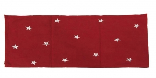 Runner GK-296  di Novità Home è una perfetta tovaglia di Natale. In cotone rosso decorato da stelle bianche, misura 40x150 cm. Prezzo 49,70 euro il set di 2 pezzi. www.novitahome.com