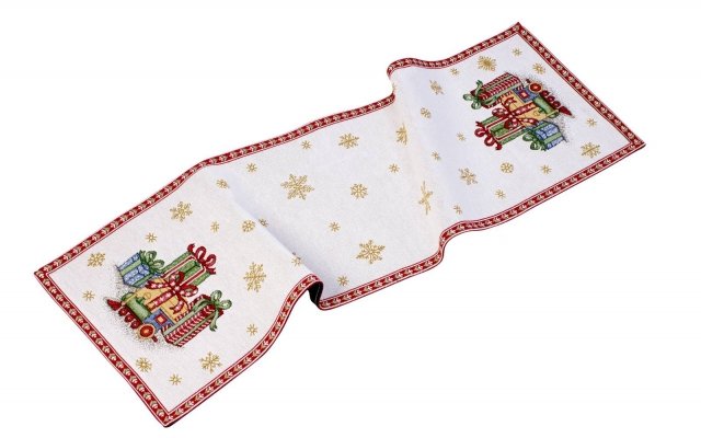 Runner della linea Christmas Toys 2017 di Villeroy & Boch. Gobelin con decoro pacchetti. Misura 32x96 cm. Prezzo 19,90 euro. www.villeroy-boch.it Runner della linea Christmas Toys 2017 di Villeroy & Boch. Gobelin con decoro pacchetti. Misura 32x96 cm. Prezzo 19,90 euro. www.villeroy-boch.it
