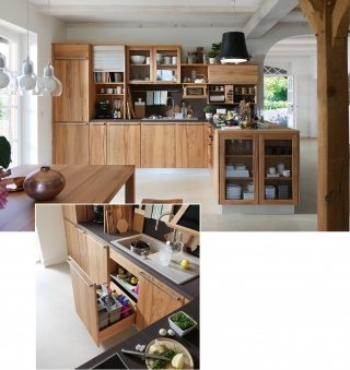 cucina con pattumiera in pregiato legno naturale Rondo di Team7 cucina con pattumiera in pregiato legno naturale Rondo di Team7
