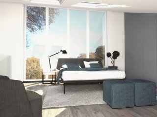 camera arredare con soffitto spiovente