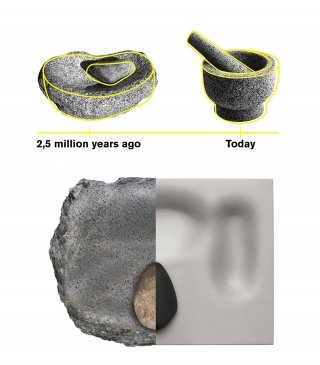 Quasi tre milioni di anni fa un nostro lontanissimo antenato scelse un sasso arrotondato e una pietra concava, oggi, passando per il mortaio, il designer svedese Erik Bele Höglund è tornato alle origini con Primitive Kitchen Tool. Quasi tre milioni di anni fa un nostro lontanissimo antenato scelse un sasso arrotondato e una pietra concava, oggi, passando per il mortaio, il designer svedese Erik Bele Höglund è tornato alle origini con Primitive Kitchen Tool.
