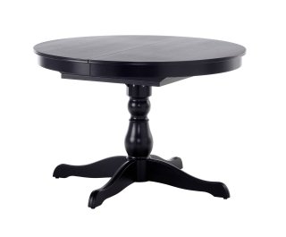 tavolo rotondo Ingatorp di Ikea, allungabile all’occorrenza, colore nero black tavolo rotondo Ingatorp di Ikea, allungabile all’occorrenza, colore nero black