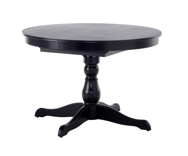tavolo rotondo Ingatorp di Ikea, allungabile all’occorrenza, colore nero black tavolo rotondo Ingatorp di Ikea, allungabile all’occorrenza, colore nero black