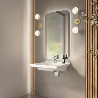 Specchio con doccia a parete 120 cm Profilo Chrome - Freedom 2 Mirror 120 +  Barra di fissaggio