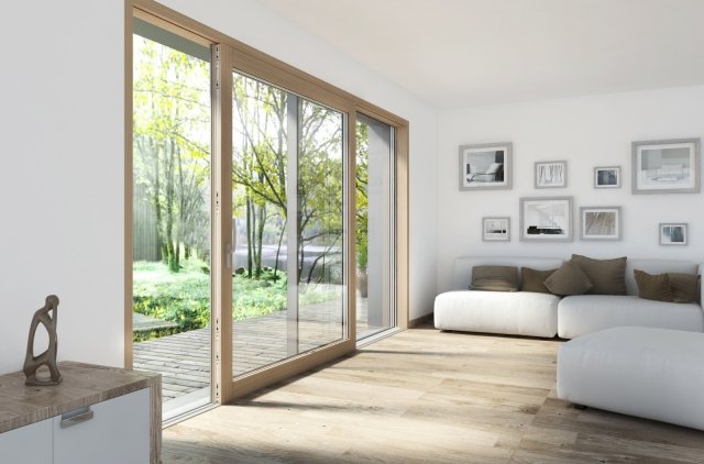 Si presenta con un design moderno la porta alzante scorrevole HS330 di Internorm in legno/alluminio. Squadrata sia all’interno sia all’esterno, ha angoli vetrati adatti a un’architettura moderna. Si integra perfettamente nella muratura ed è intonacata sui tre lati: in questo modo soltanto il vetro rimane visibile. È dotata di triplo vetro di sicurezza di serie per un isolamento termico Uw fino a 0,73 W/m²K. Con opportuno vetraggio raggiunge un isolamento acustico fino a 40 dB. Prezzo su richiesta. www.finestreinternorm.it Si presenta con un design moderno la porta alzante scorrevole HS330 di Internorm in legno/alluminio. Squadrata sia all’interno sia all’esterno, ha angoli vetrati adatti a un’architettura moderna. Si integra perfettamente nella muratura ed è intonacata sui tre lati: in questo modo soltanto il vetro rimane visibile. È dotata di triplo vetro di sicurezza di serie per un isolamento termico Uw fino a 0,73 W/m²K. Con opportuno vetraggio raggiunge un isolamento acustico fino a 40 dB. Prezzo su richiesta. www.finestreinternorm.it