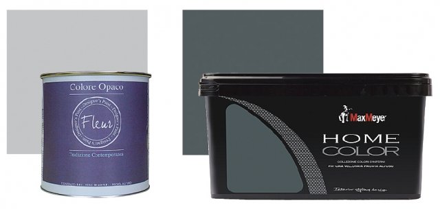 Colore. Più a sinistra, idropittura murale
Fleur all about grey.
Da 2,5 litri, costa 39,90 €; l'altra è idropittura murale Max Meyer Home Color smoky.
Da 2,5 litri costa 24,90 € Colore. Più a sinistra, idropittura murale
Fleur all about grey.
Da 2,5 litri, costa 39,90 €; l'altra è idropittura murale Max Meyer Home Color smoky.
Da 2,5 litri costa 24,90 €