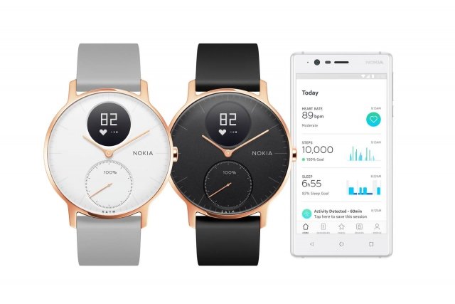 FOTO 5: Nokia Steel HR Rose Gold Variante Rose Gold del già noto activity tracker Steel HR di Nokia, orologio connesso per il monitoraggio della frequenza cardiaca, che invia notifiche tramite smartphone e offre programmi di allenamento personalizzati. Progettato in due varianti: cassa in oro rosa con cinturino in pelle italiana nera o blu e cassa in oro rosa con cinturino in silicone grigio o nero. È un orologio connesso che unisce il design classico di ispirazione francese con il monitoraggio della frequenza cardiaca avanzata, la resistenza all'acqua e con una batteria a lunga durata che garantisce un’autonomia fino a 25 giorni. Steel HR misura automaticamente il battito cardiaco, grazie alla fotopletismografia (PPG) tecnologia che controlla la frequenza cardiaca attraverso l’uso di luci verdi LED, per rilevare la variazione del flusso di sangue nel polso, durante una sessione di allenamento e tiene traccia della media delle rilevazioni ottenute nel corso della giornata. Il dispositivo è dotato anche di un display digitale che visualizza i dati relativi alla salute e le notifiche dello smartphone. Inoltre, è integrato di nuove funzionalità di monitoraggio e riconoscimento automatico di 10 attività, dal tennis, al sollevamento pesi, alla danza. I dati sono memorizzati sull’app gratuita Nokia Health Mate, disponibile per sistema operativo Android e iOS. Prezzo: a partire da 219,95 euro. www.health.nokia.com FOTO 5: Nokia Steel HR Rose Gold Variante Rose Gold del già noto activity tracker Steel HR di Nokia, orologio connesso per il monitoraggio della frequenza cardiaca, che invia notifiche tramite smartphone e offre programmi di allenamento personalizzati. Progettato in due varianti: cassa in oro rosa con cinturino in pelle italiana nera o blu e cassa in oro rosa con cinturino in silicone grigio o nero. È un orologio connesso che unisce il design classico di ispirazione francese con il monitoraggio della frequenza cardiaca avanzata, la resistenza all'acqua e con una batteria a lunga durata che garantisce un’autonomia fino a 25 giorni. Steel HR misura automaticamente il battito cardiaco, grazie alla fotopletismografia (PPG) tecnologia che controlla la frequenza cardiaca attraverso l’uso di luci verdi LED, per rilevare la variazione del flusso di sangue nel polso, durante una sessione di allenamento e tiene traccia della media delle rilevazioni ottenute nel corso della giornata. Il dispositivo è dotato anche di un display digitale che visualizza i dati relativi alla salute e le notifiche dello smartphone. Inoltre, è integrato di nuove funzionalità di monitoraggio e riconoscimento automatico di 10 attività, dal tennis, al sollevamento pesi, alla danza. I dati sono memorizzati sull’app gratuita Nokia Health Mate, disponibile per sistema operativo Android e iOS. Prezzo: a partire da 219,95 euro. www.health.nokia.com