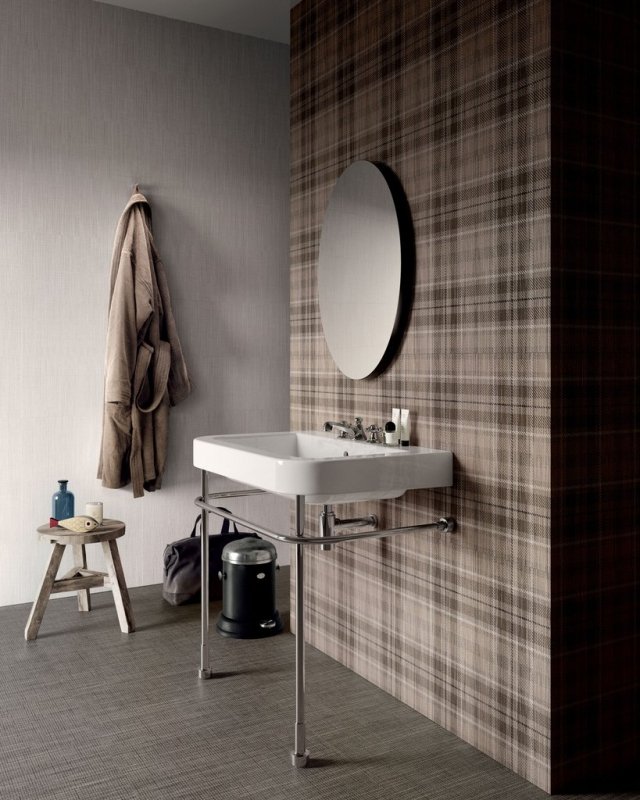 lavandino in piastrelle di gres porcellanato Tartan Dark, coll. Tailorart di Ceramica Sant'Agostino lavandino in piastrelle di gres porcellanato Tartan Dark, coll. Tailorart di Ceramica Sant'Agostino