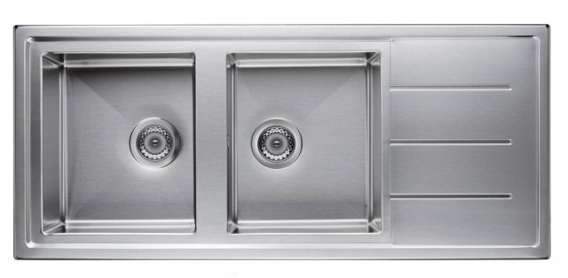 lavandino cucina in acciaio inox satinato a due vasche con gocciolatotio SK 11610W2 (X) HA di Hotpoint lavandino cucina in acciaio inox satinato a due vasche con gocciolatotio SK 11610W2 (X) HA di Hotpoint