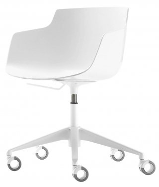 sedia Flow Slim di MDF Italia in policarbonato con ruote sedia Flow Slim di MDF Italia in policarbonato con ruote