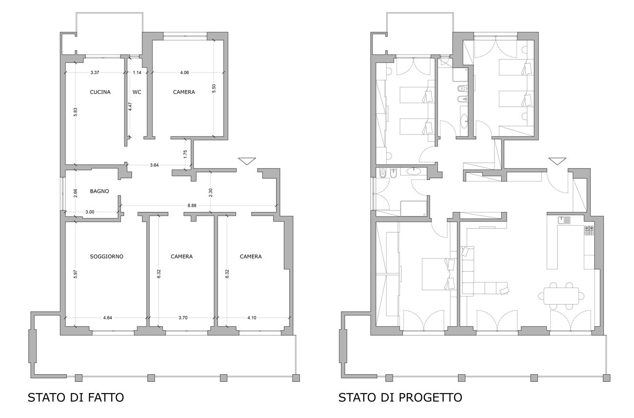 Zona giorno open space: come ricavarla e come dividere visivamente ... Progetto cucina soggiorno