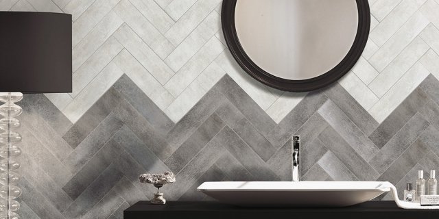 Piastrelle effetto tessuto o tridimensionale per un bagno decor ... Piastrelle effetto resina bagno