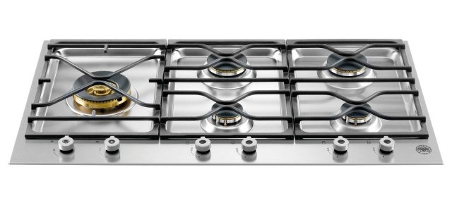 piano cottura a gas in acciaio inossidabile PM 36 5 S0 di Bertazzoni largo 90 cm e 5 bruciatori piano cottura a gas in acciaio inossidabile PM 36 5 S0 di Bertazzoni largo 90 cm e 5 bruciatori