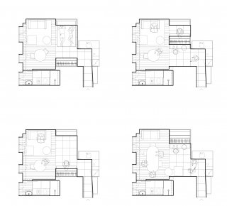 La ridotta metratura del monolocale (30 metri quadrati scarsi) grazie al progetto su misura degli arredi si presta alla definizione di una serie di scenari variegati, che coprono ogni esigenza abitativa lungo tutto l’arco temporale della giornata. Anche i mobili semplici, come tavolo, sedie, divano, sono scelti per la loro leggerezza sia estetica sia funzionale, in modo da poterli dislocare in libertà nell’appartamento. La ridotta metratura del monolocale (30 metri quadrati scarsi) grazie al progetto su misura degli arredi si presta alla definizione di una serie di scenari variegati, che coprono ogni esigenza abitativa lungo tutto l’arco temporale della giornata. Anche i mobili semplici, come tavolo, sedie, divano, sono scelti per la loro leggerezza sia estetica sia funzionale, in modo da poterli dislocare in libertà nell’appartamento.