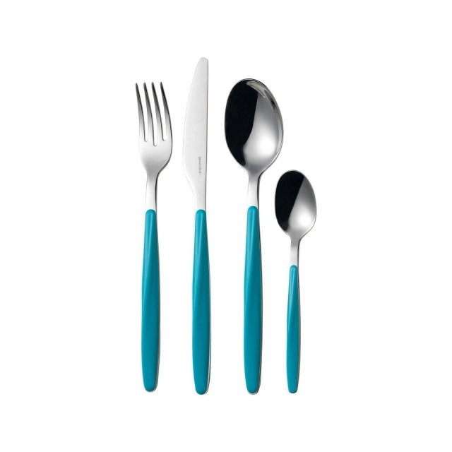 My Fusion di Fratelli Guzzini è il set di posate da 24 pezzi con una forma allungata e il manico in Abs celeste che rende il colore intenso e privo di trasparenze. Prezzo 59 euro per il set. www.fratelliguzzini.com My Fusion di Fratelli Guzzini è il set di posate da 24 pezzi con una forma allungata e il manico in Abs celeste che rende il colore intenso e privo di trasparenze. Prezzo 59 euro per il set. www.fratelliguzzini.com