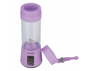 Compatto e ricaricabile il mini frullatore portatile FruitMixer di Kooper è comodo in palestra, a scuola o in ufficio. Dotato di laccetto di trasporto, ha sistema Safety Stop che garantisce un uso sicuro. Capiente 380 ml ha potenza di 15 watt e tempo di ricarica di 5 ore. Misura Ø 8 x H 22,5 cm. Prezzo 9,99 euro. www.kooper.it