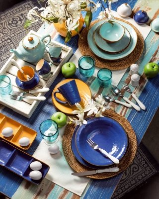 servizio piatti realizzato in ceramica colorata Collezione Mediterraneo di Novità Home servizio piatti realizzato in ceramica colorata Collezione Mediterraneo di Novità Home