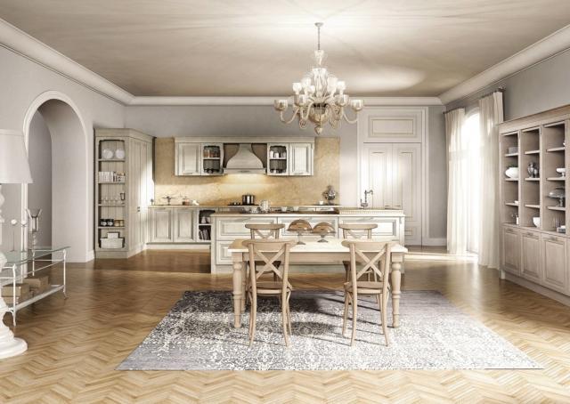 cucina shabby Florence di Berloni bianco e color cipria cucina shabby Florence di Berloni bianco e color cipria
