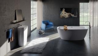 vasca Thephi di Graff dalle linee monolitiche in Sleek-Stone® vasca Thephi di Graff dalle linee monolitiche in Sleek-Stone®
