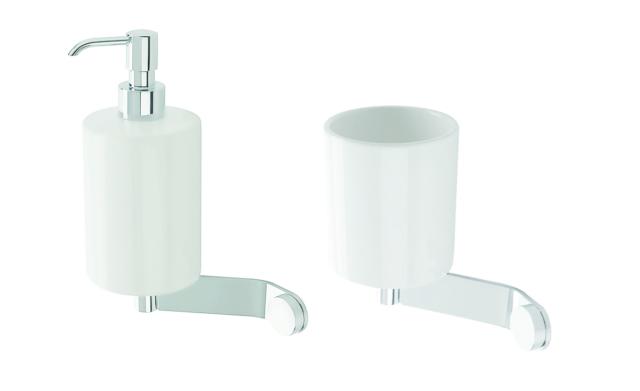 accessori in ceramica da parete dispenser e bicchiere Serie Bucket di Stilhaus accessori in ceramica da parete dispenser e bicchiere Serie Bucket di Stilhaus