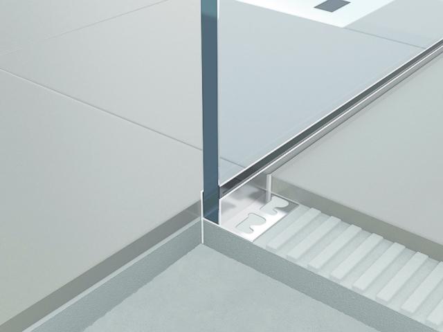 Proshower Profile Glass, profilo pendenziato del 2% perfetto in docce filo pavimento Proshower Profile Glass, profilo pendenziato del 2% perfetto in docce filo pavimento