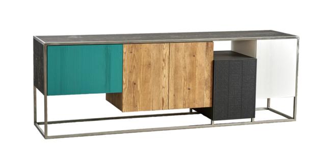 Art. DB005452 di Dialma Brown è la madia a quattro ante realizzata in legno vecchio riciclato nella finitura laccata e cerata a pennello color Lavagna, Verde Smeraldo, Bianco e old pine; la struttura è in acciaio inox spazzolato. Misura L 220 x P 52 x H 75 cm. www.dialmabrown.it Art. DB005452 di Dialma Brown è la madia a quattro ante realizzata in legno vecchio riciclato nella finitura laccata e cerata a pennello color Lavagna, Verde Smeraldo, Bianco e old pine; la struttura è in acciaio inox spazzolato. Misura L 220 x P 52 x H 75 cm. www.dialmabrown.it
