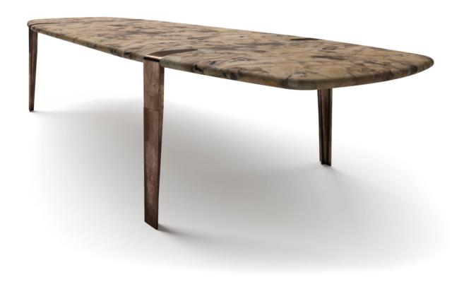 Ace Table di Henge è il nuovo tavolo con il piano sagomato in mosaico di radica composto a man; è sorretto dalle gambe in fusione di bronzo effetto anticato che si innestano direttamente nel top. www.henge07.com Ace Table di Henge è il nuovo tavolo con il piano sagomato in mosaico di radica composto a man; è sorretto dalle gambe in fusione di bronzo effetto anticato che si innestano direttamente nel top. www.henge07.com