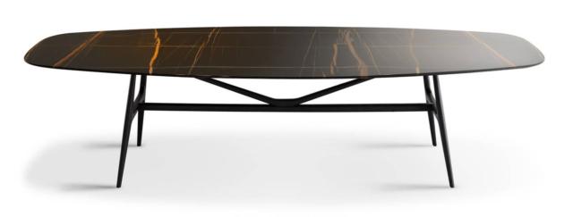 Gaudì di MisuraEmme, design Ferruccio Laviani, è il tavolo personalizzabile che ha il piano sagomato semiovale realizzato in pregiato marmo Sahara Noir caratterizzato dalle eleganti venature bianco-oro. La struttura di sostegno è in legno massello. www.misuraemme.it Gaudì di MisuraEmme, design Ferruccio Laviani, è il tavolo personalizzabile che ha il piano sagomato semiovale realizzato in pregiato marmo Sahara Noir caratterizzato dalle eleganti venature bianco-oro. La struttura di sostegno è in legno massello. www.misuraemme.it