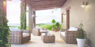■ AYAMONTE Ref. 36015581. In rattan intrecciato. Composto da: divano, due poltrone, tavolino con piano in vetro(L 140 x P 70). Cuscini inclusi. Costa 1.390 euro ■ AYAMONTE Ref. 36015581. In rattan intrecciato. Composto da: divano, due poltrone, tavolino con piano in vetro(L 140 x P 70). Cuscini inclusi. Costa 1.390 euro