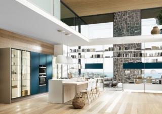 cucina separata vetro blu satinato Kaleidos di Febal Casa cucina separata vetro blu satinato Kaleidos di Febal Casa