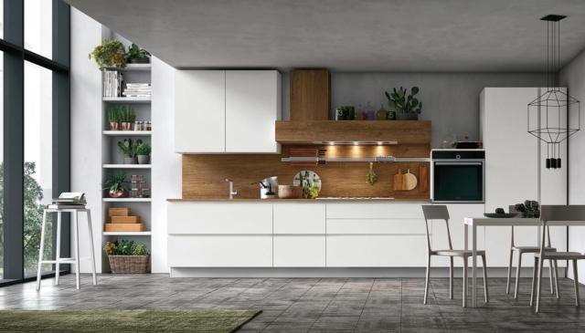 cucina separata Infinity Diagonal di Stosa Cucine in Pet bianco opaco cucina separata Infinity Diagonal di Stosa Cucine in Pet bianco opaco